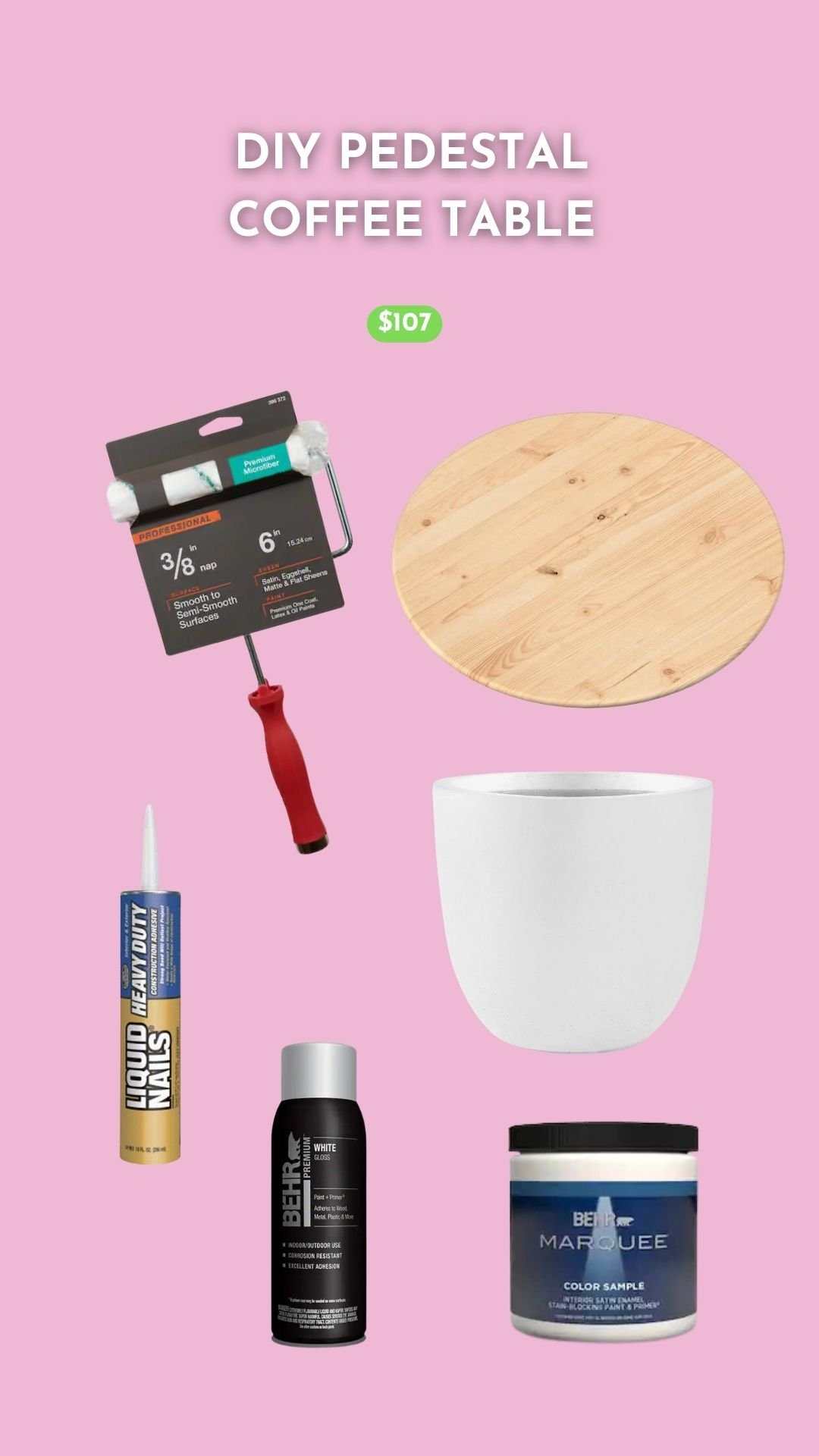 DIY Coffee Table Round Pedestal The Radiant Abode